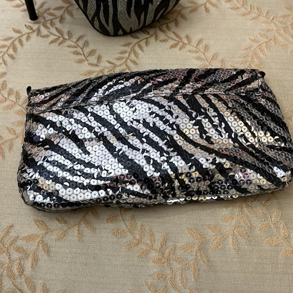 2for1 Zebra Sparkly Print Black/Silver Stilettos … - image 8